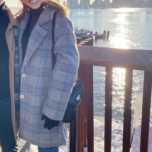 ASTR The Label Cozy Coat Plaid Grey/ Gray Medium